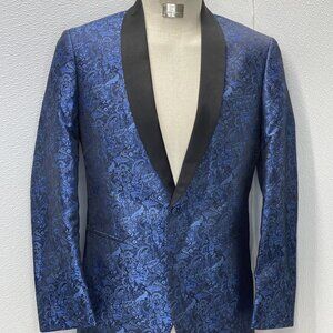 Mark of Distinction Men's Aries Paisley Tuxedo Coat Blue Size 40R – NWT